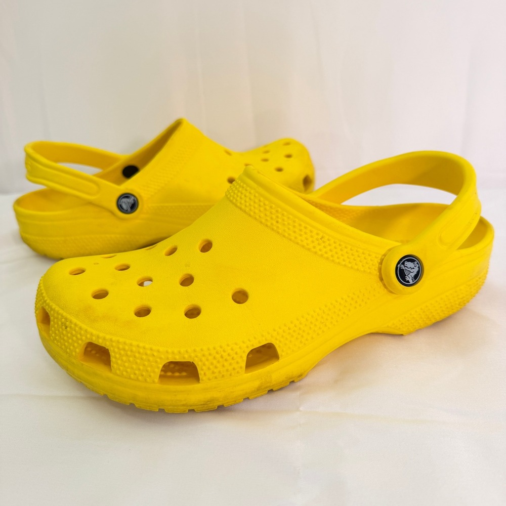 Crocs Classic Clog Lemon Yellow Unisex Mens 9 Womens 7 Slip On Comfort Shoes